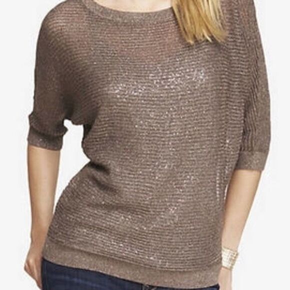 ✨HP✨Forever21 Brown Shimmer Dolman Sweater✨ - Picture 1 of 4